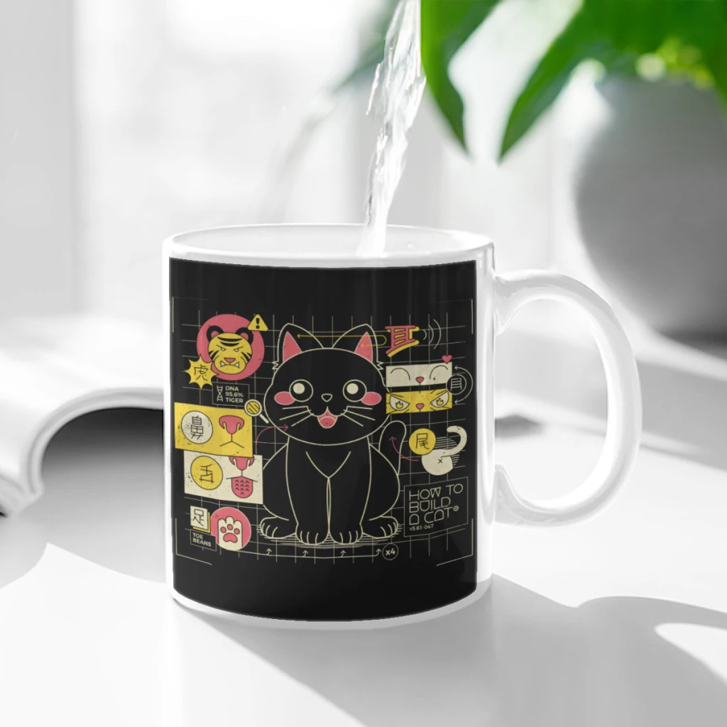 

Japanese Cat Graph Ceramic Cup Coffee Oatmeal Breakfast Cup Creative Personality Mug