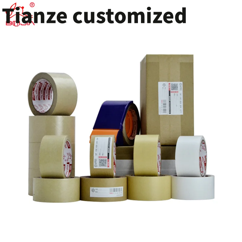 

10 pieces.custom.Custom print Eco Friendly gummed reinforced packaging sealing self adhesive kraft paper tape