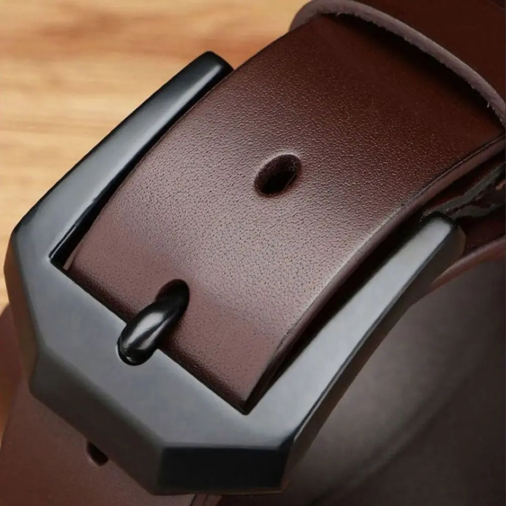 Trendy Versatile Business Leather Belt Luxury Brand Man Leisure Belt Pin Buckle Waistband