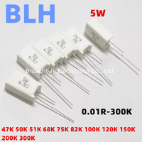 10PCS Vertical cement resistance SQM 5W 5% 47K 50K 51K 68K 75K 82K 100K 120K 150K 200K 300K ohm Ceramic resistor