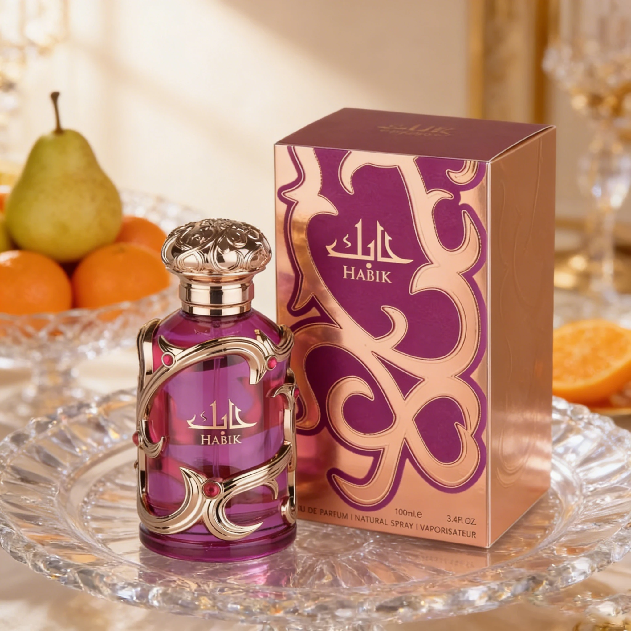 لاتافا هابيك أو دو برفوم بخاخ للنساء - عطر فواكه طازج موسكي يدوم طويلاً 3.4 أونصة / 100 مل