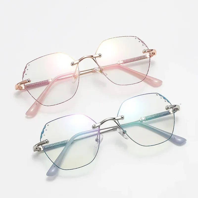 Shining Rimless Photochromic Myopia Glasses for Women Oversize Blue Light Blocking Computer GLasses UV Protection Sunglasses - Image 4