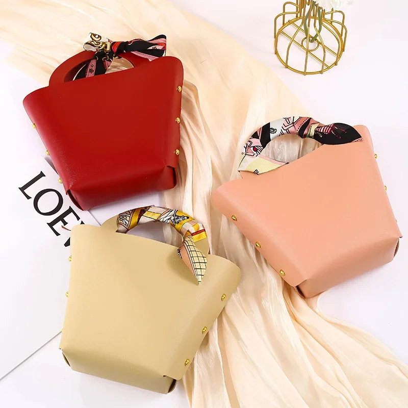 20pcs Wholesale Pink Leather Bag Creative Handbag Styling Temperament Small Gift Box Baby Gift Party Christmas Candy Box Gift