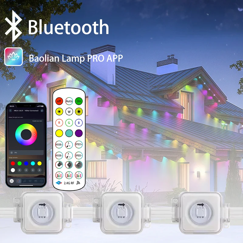 147 FT 90 LED buiten permanent intelligent dakrandlicht Bluetooth APP-bediening waterdicht licht gebruikt voor kerstversiering