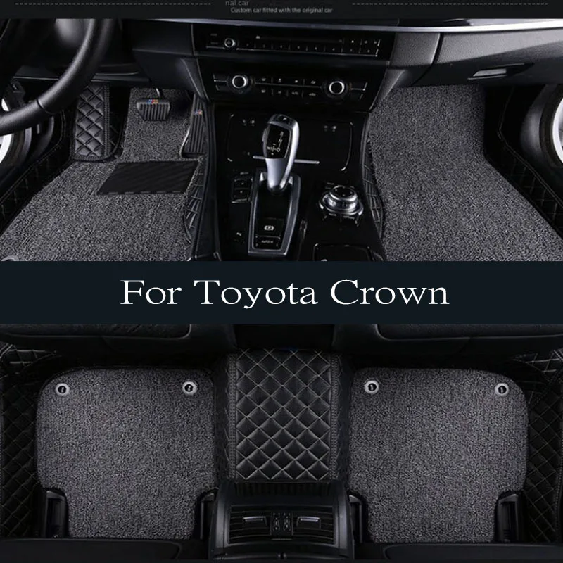 Car Floor Mats For Toyota Crown S180 2003~2009 Carpet Luxury Leather Mat Anti Dirt Pad Car Accessories Auto Durable Rug