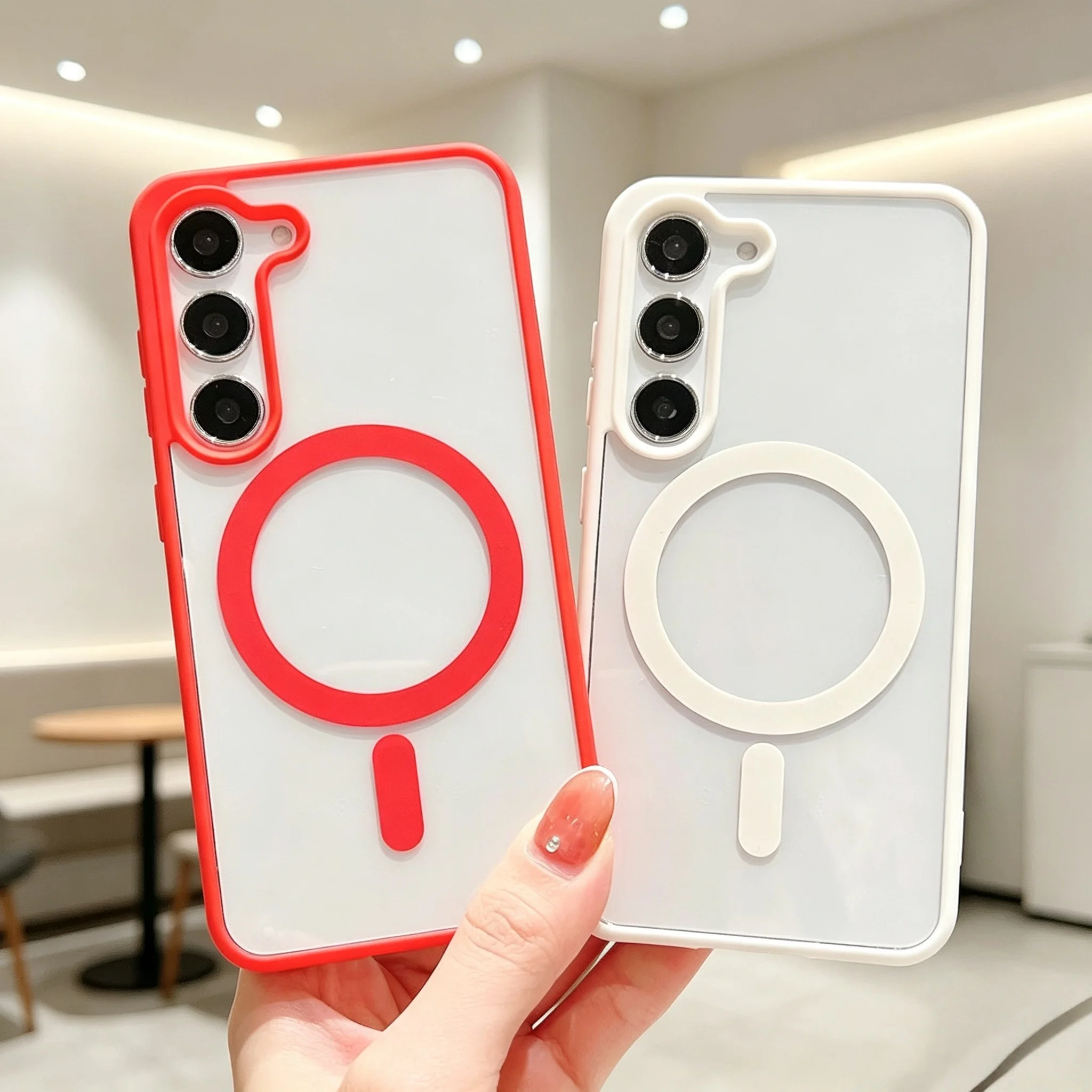 Acrylic Multi-Color Phone Case For Samsung Galaxy S26 S25 Edge S24 S23 S22 Ultra Plus FE Magnetic Charging Shockproof Back Cover