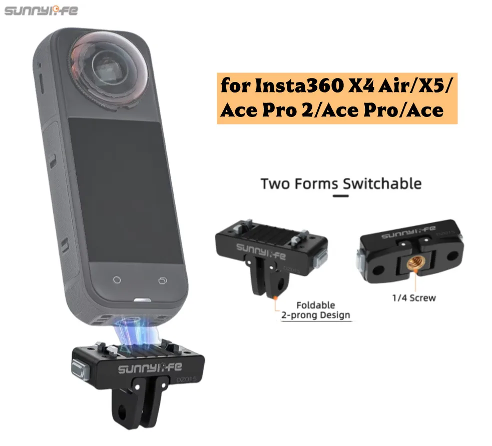Base magnética de liberación rápida para Insta360 X4 AIR/X5/Ace Pro 2/Ace/Ace Pro, adaptador de montaje, soporte para cámara deportiva, accesorios
