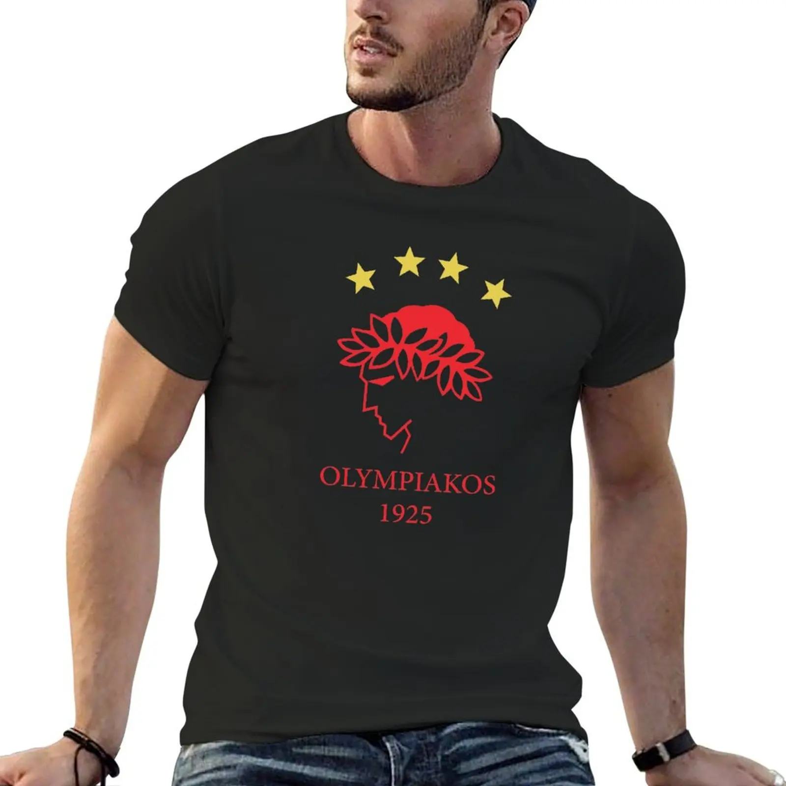 Olympiakos T-Shirt cotton graphic tees tops heavyweight t shirts for men