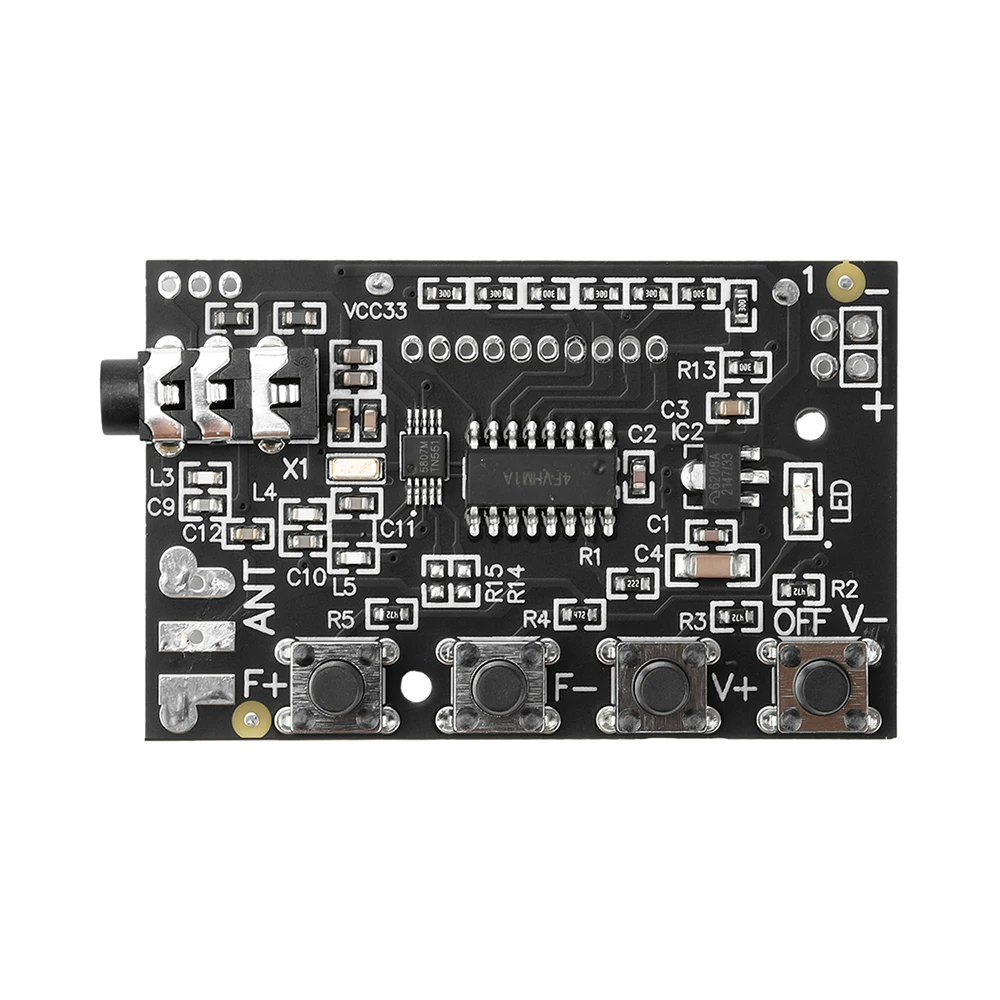 RDA5807 Stereo Two-channel FM Radio Module FM Receiving Board Module FM Receiving Frequency Range 76.0MHz--108.0MHz