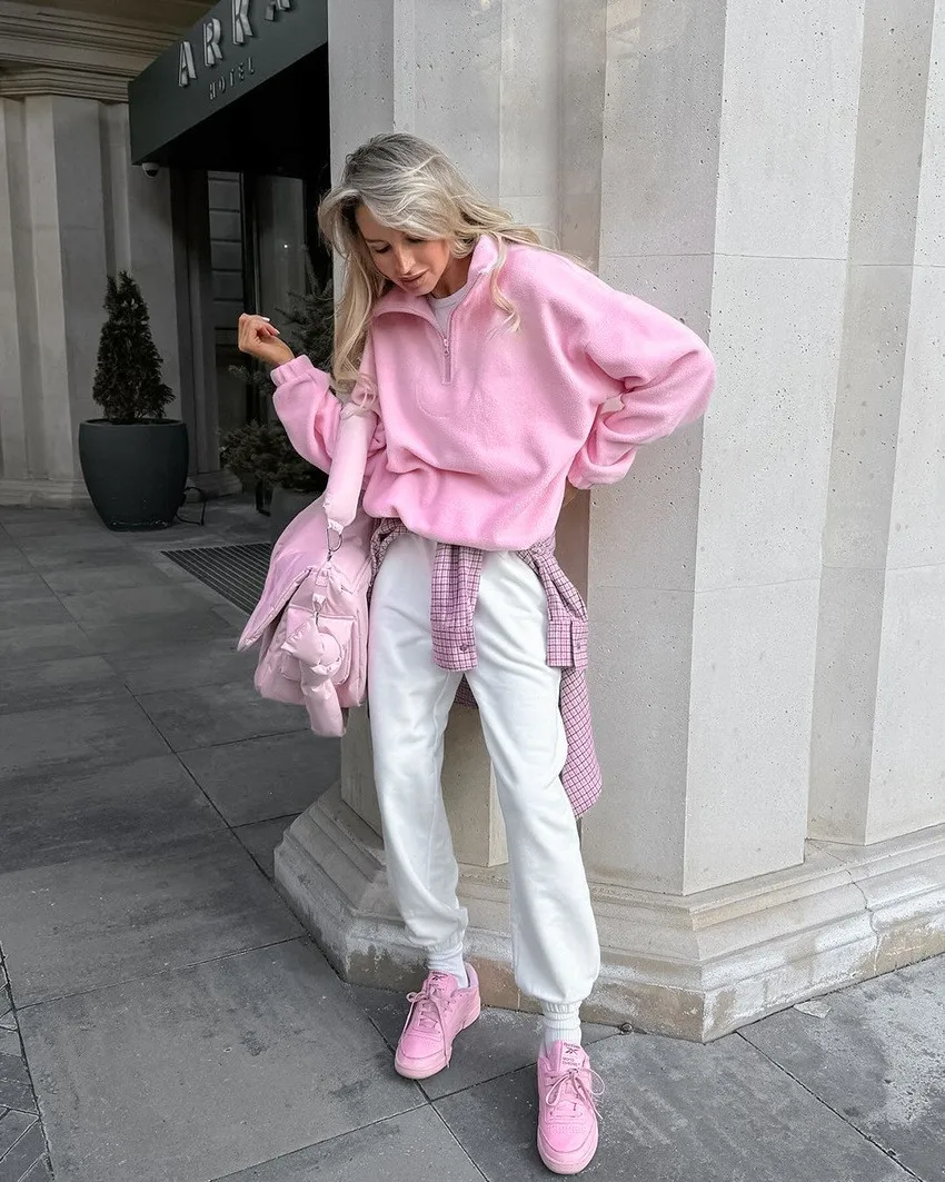 Loose Fit Pullover Hoodie Mid Length Commuter with Regular Sleeve Long Sleeve Notched Collar Elegant Colorblock Women Sweatshirt