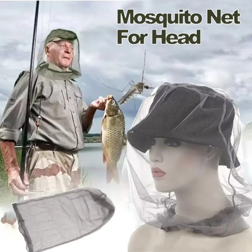 New Breathable Mosquito Net Cap Unisex Adjustable Insect Repellent Cap Travel Camping Cap Outdoor Face Head Protector