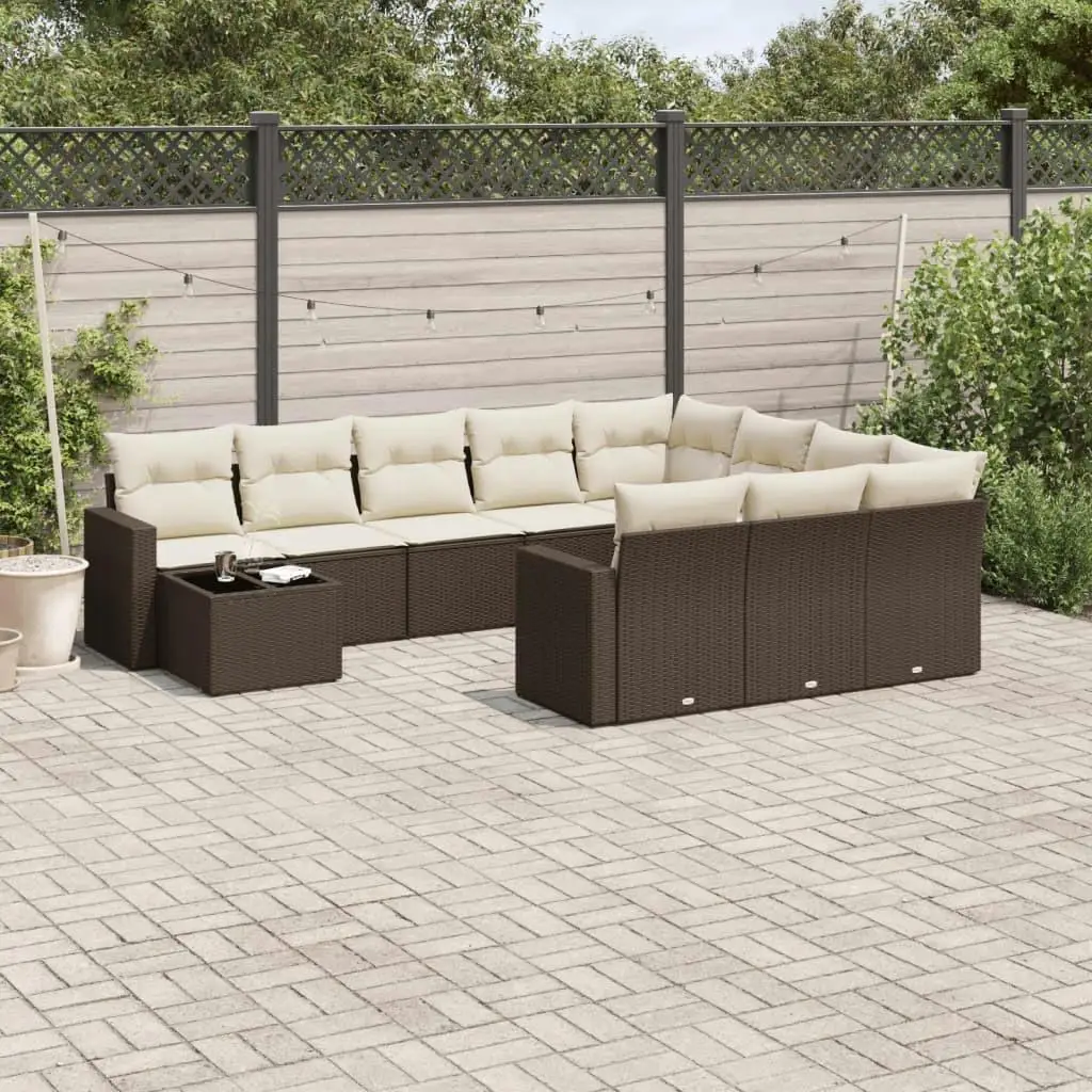 

Cozy Brown and Cream White Garden Sofa Set for Outdoor Patio Furniture Stylish Modern Design