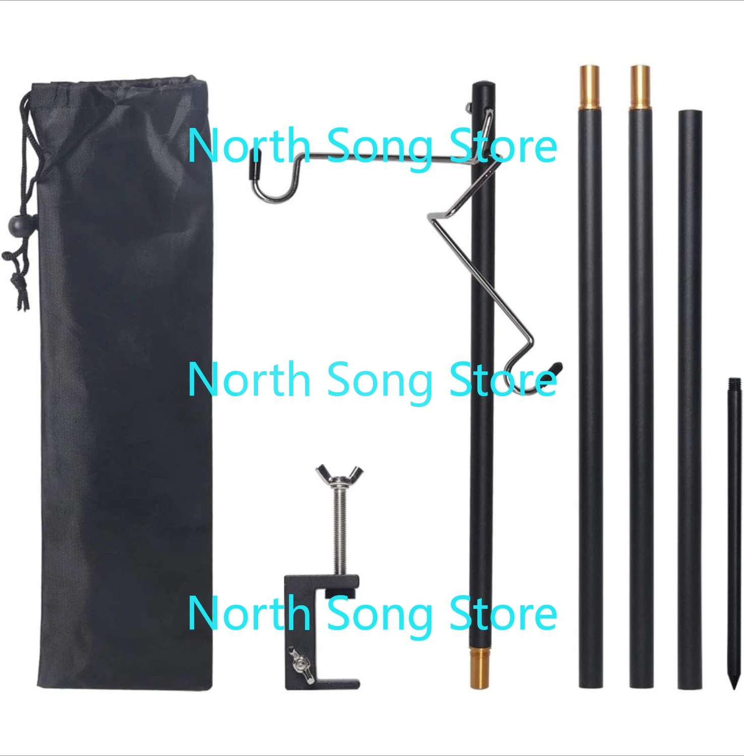 

Folding Lantern Stand Pole Portable Lamp Stand Hook Collapasible Light Stand Holder for Camping Fishing Picnic BBQ Outdoor