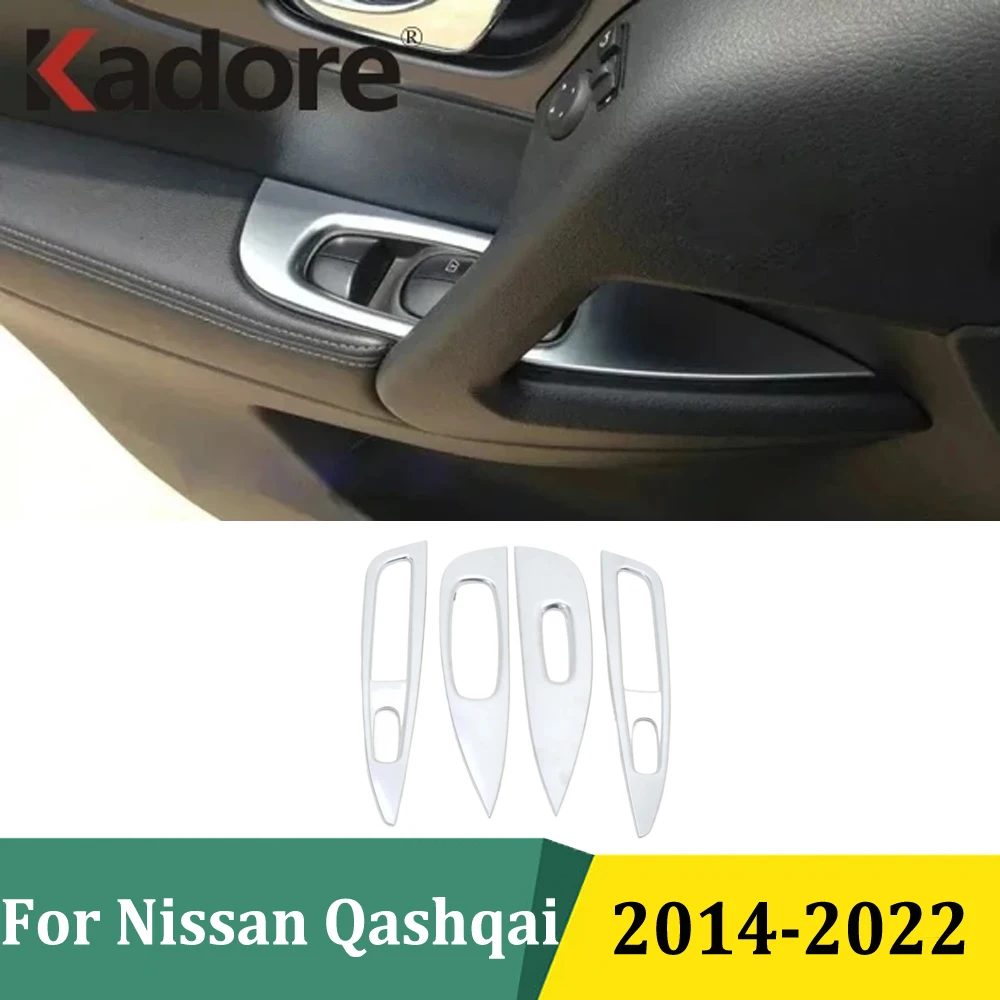 

Для Nissan Qashqai 2014-2018 2019 2020 2021 2022 матовая внутренняя дверь подлокотник панель крышка кнопка подъема окна отделка автомобильные аксессуары