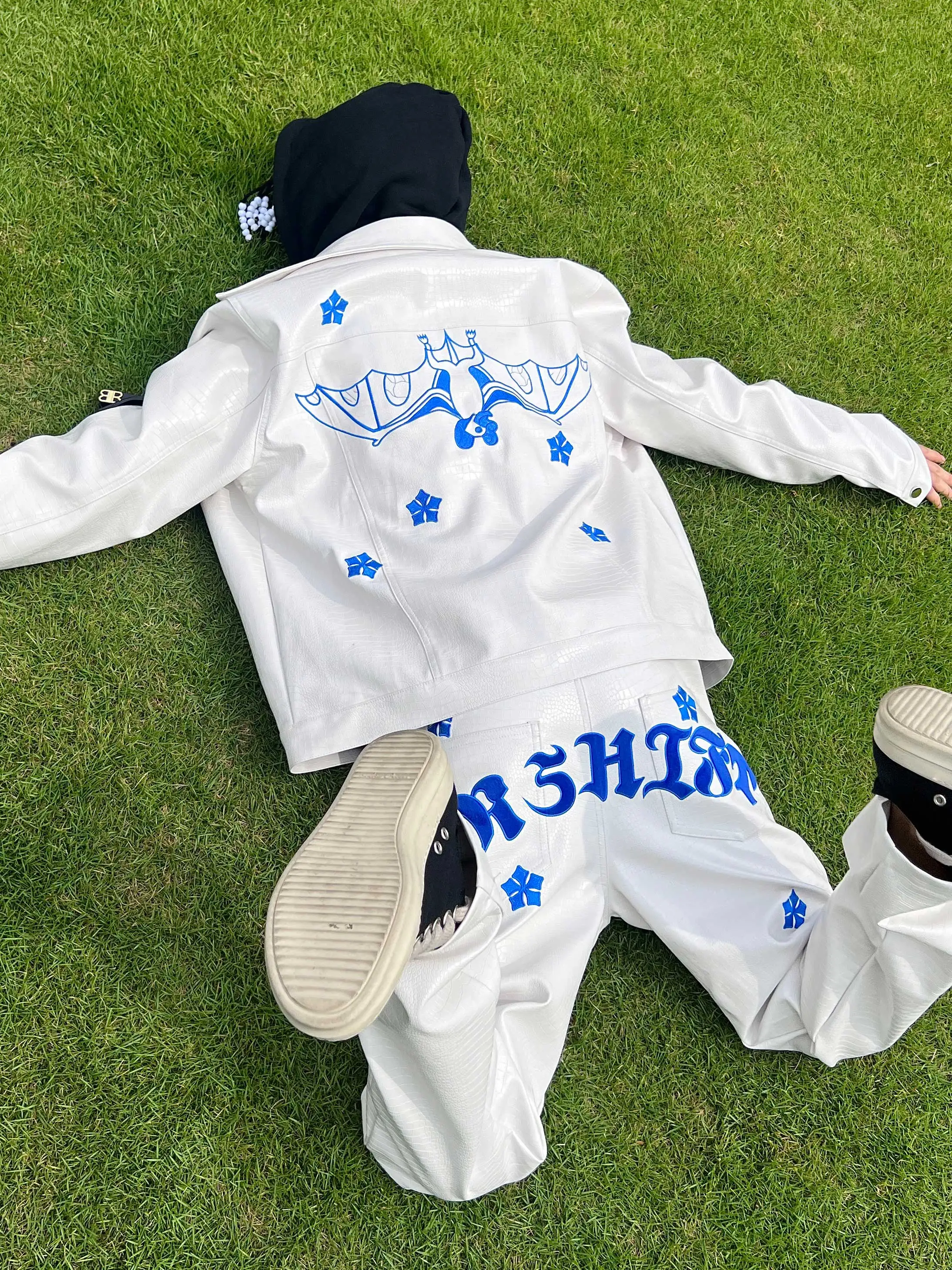 

TRBRUIFT American Street Sle Bat Jaet ort PU Leather Set Suede Patch Embroidery Youth Casual Faion Outerwear