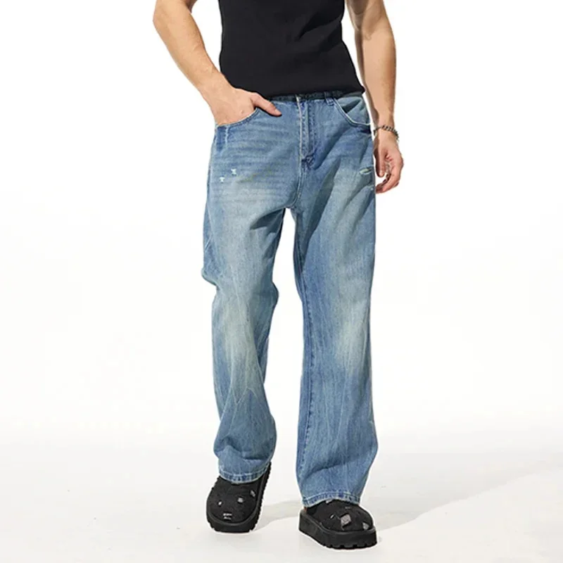 

весенне-летние джинсы Clanfit с прямыми штанинами и микро-кльош синего цвета