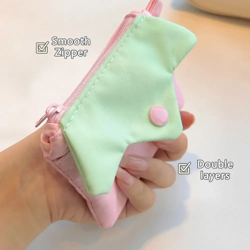 INS Strawberry Coin Purse Polka Dot Portable Mini Cosmetic Bag Zipper Design Earphone Organizer Women Girls