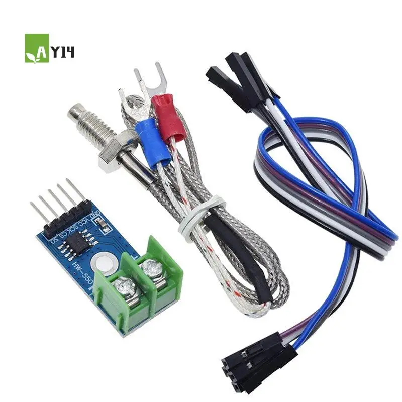 AY14 -MAX6675 Temperature Degrees Module SPI Interface K Type Temperature Sensor Board Range 0-1024℃ With Thermocouple & Wire