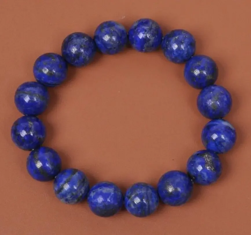 

Natural Indigo Lapis Lazuli Round Gemstone Beads Stretchy Bracelet AAA 10MM