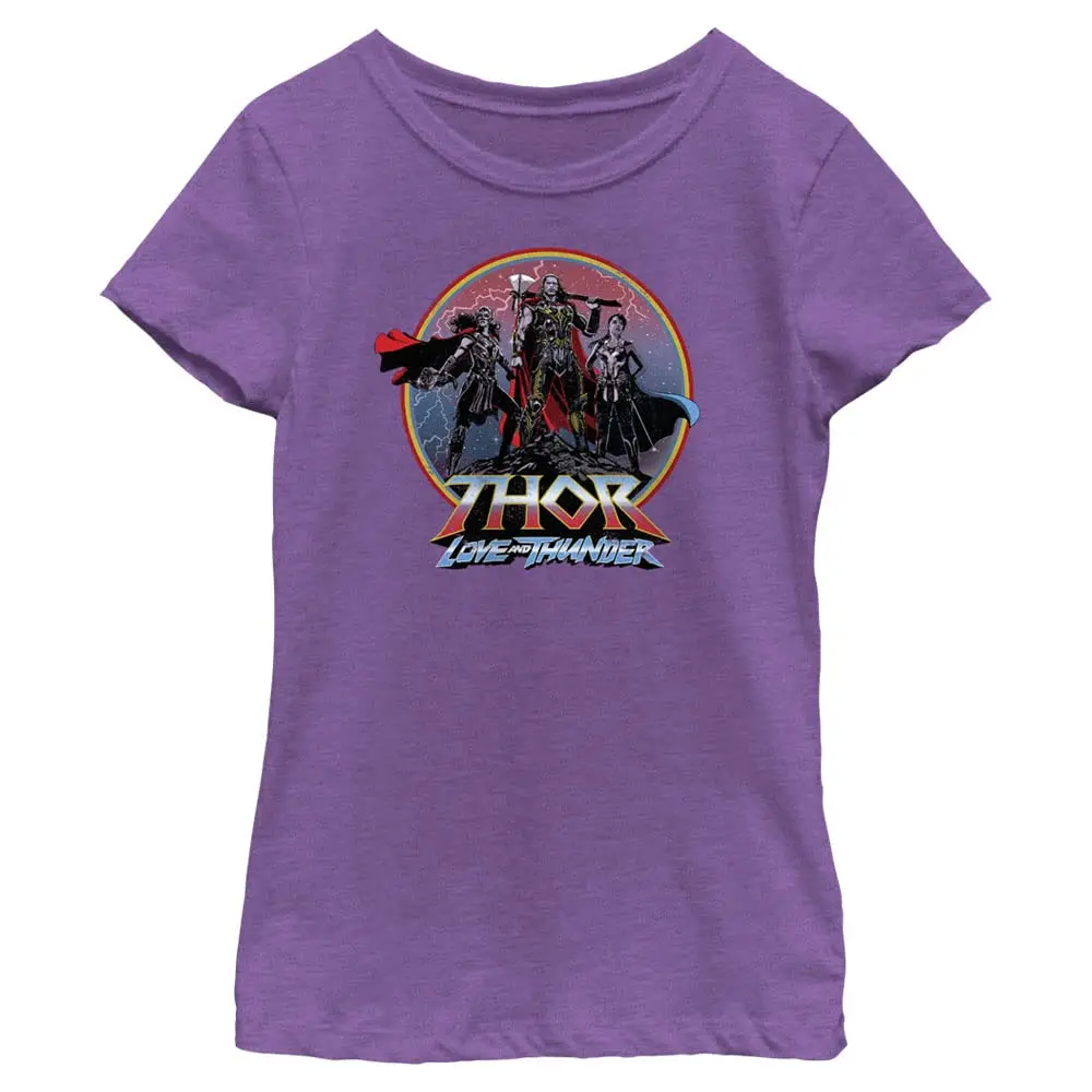  Thor: Love & Thunder Asgardians Circle Badge Girls Short Sleeve Tee Shirt