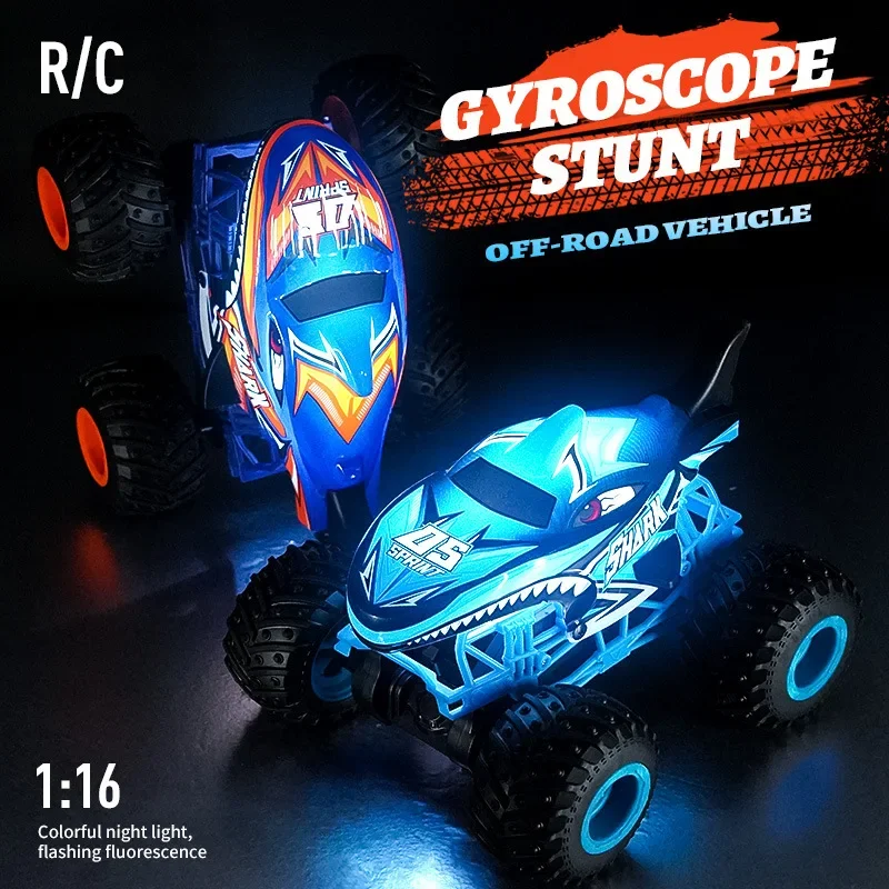 JAM RC 1/16 Monster Truck 360° Rotating Dance Toy with LED Light Stunt RC Car Electric RC Toys Children's Toys