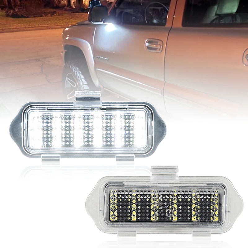 

2Pcs For Cadillac Escalade Chevy Avalanche Silverado 1500/2500 Tahoe GMC Sierra Yukon LED Under Side Mirror Puddle Light
