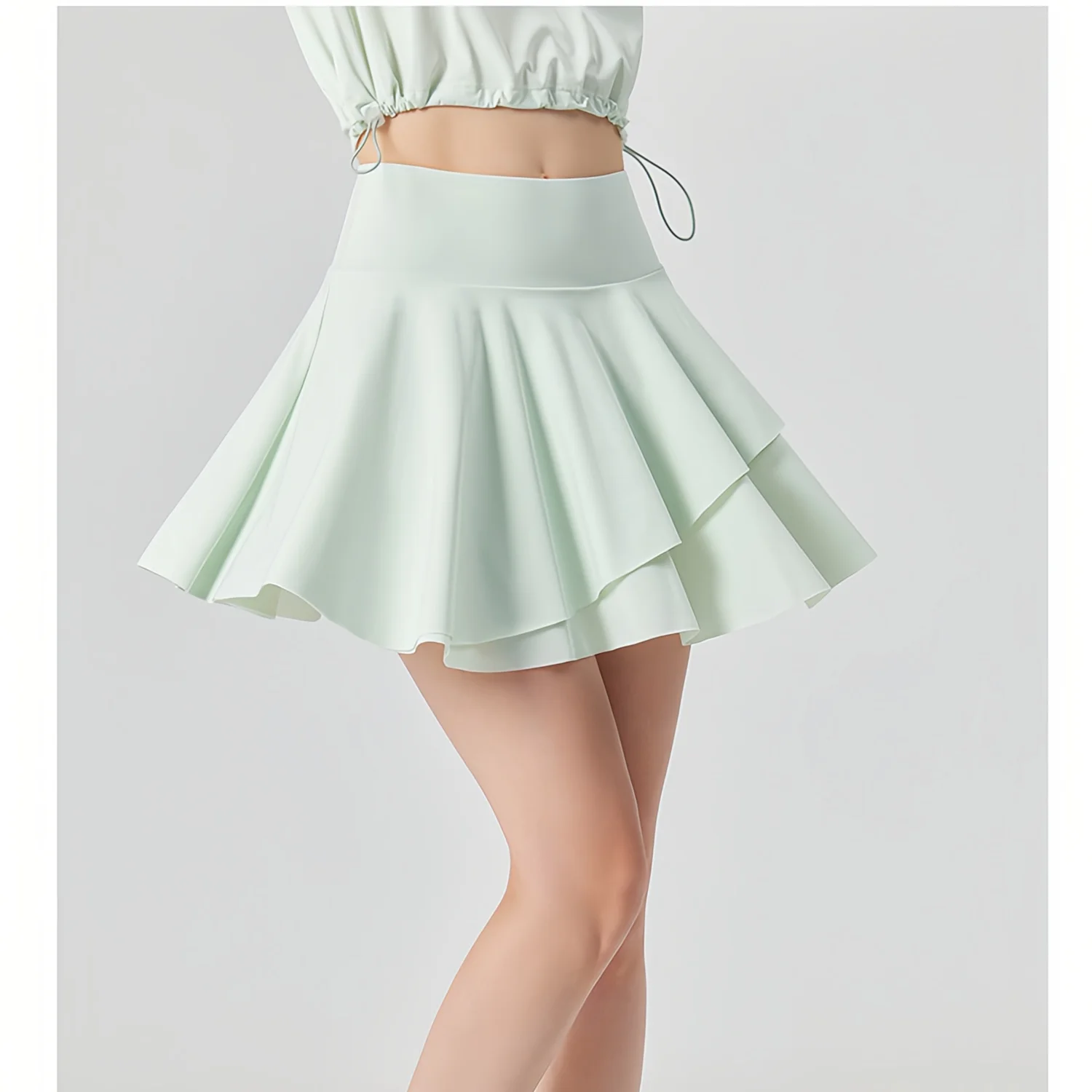 

Women's UV Protection Tennis Skirt Quick-Dry High Elastic Skirt with Shorts Anti-See Through Fitness Yoga Skirt Athletic Wear
