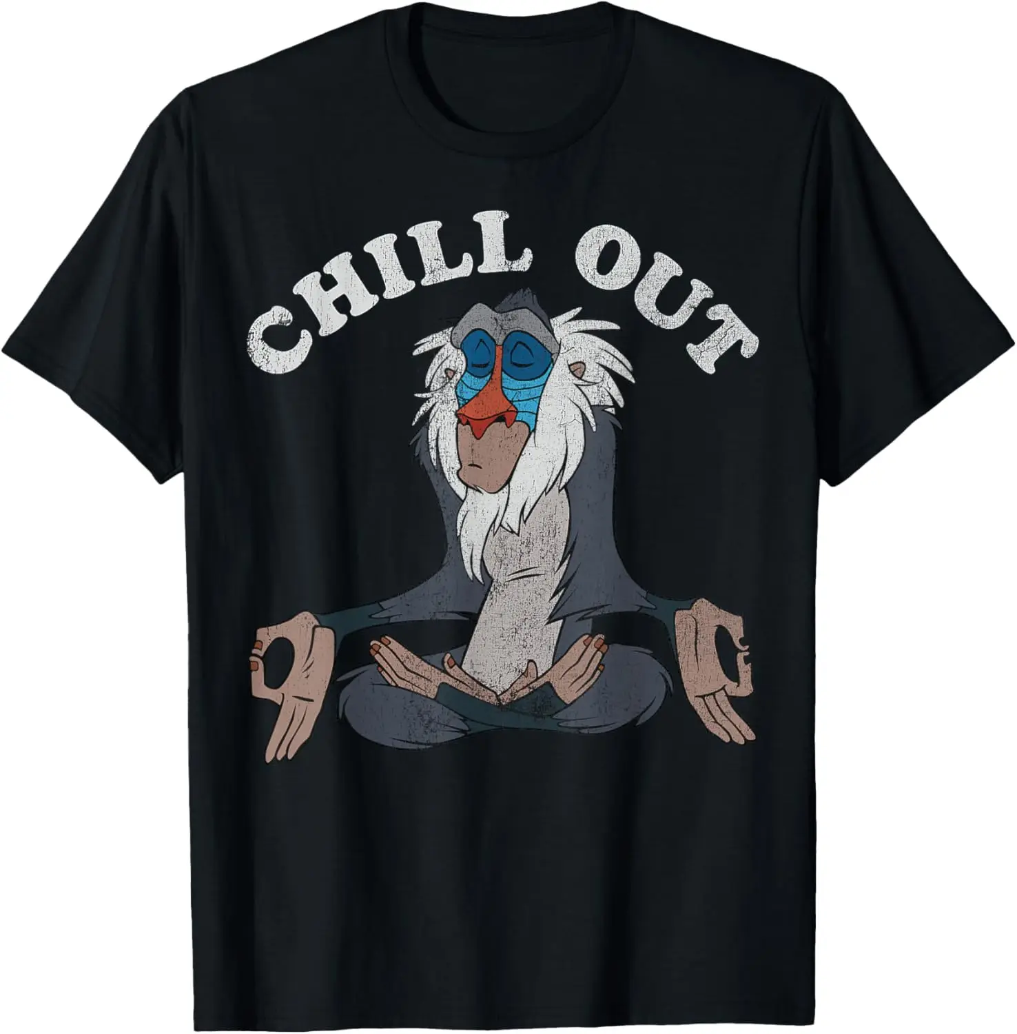 MINISOXDisney Lion King Rafiki Chill Out Meditation Graphic T-Shirt