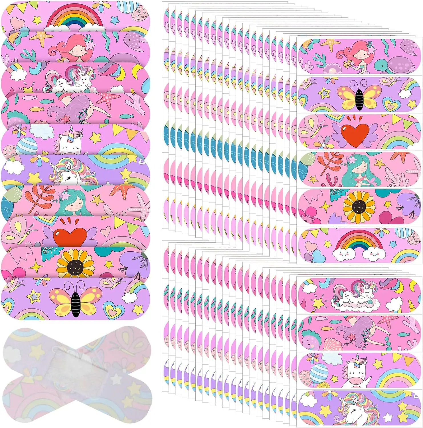 

10pcs Starry Night Sky Mermaid Horse Cartoon Band Aid Adhesive Wound Plasters for Kids Girls Dressing Patch Medical Supplies