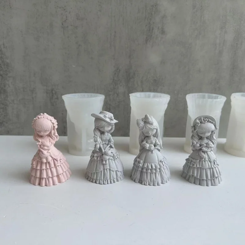 Doll Ornaments Mold Epoxy Mold Princess Girl Plaster MolddiyAromatherapy Candle Mould