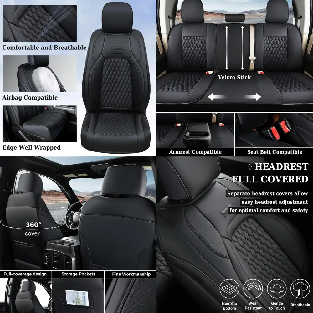 

Tundra Seat Covers Full Set, Leatherette Seat Covers Fit for Toyota Tundra 2007-2013 2022 2023 Waterproof Car Seat Cover Seat Pr