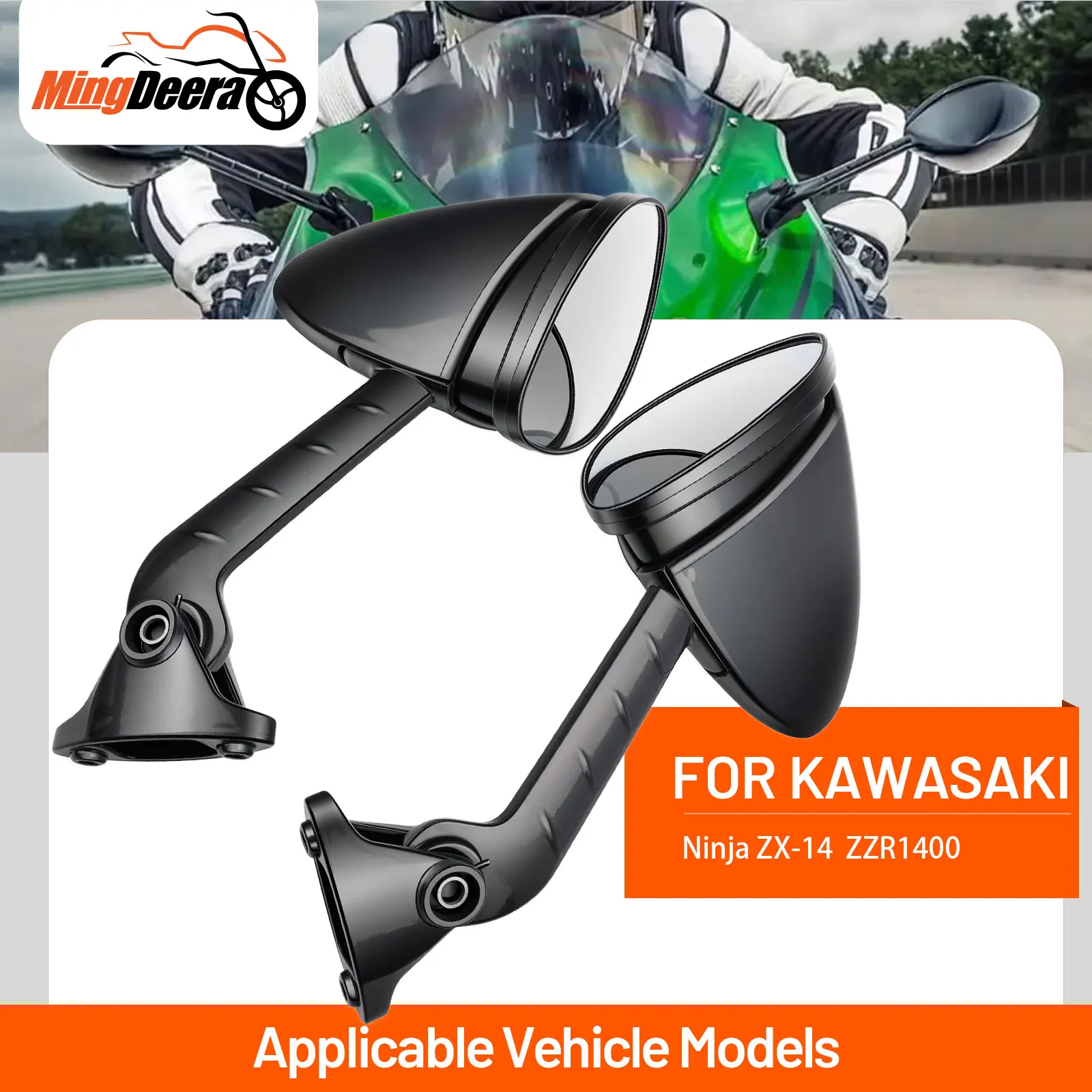 

Motorcycle Rear View Mirror For Kawasaki Ninja ZX-14 2006-2011 ZZR1400 2006-2023 Motorcycle Left and Right Rear View Mirror