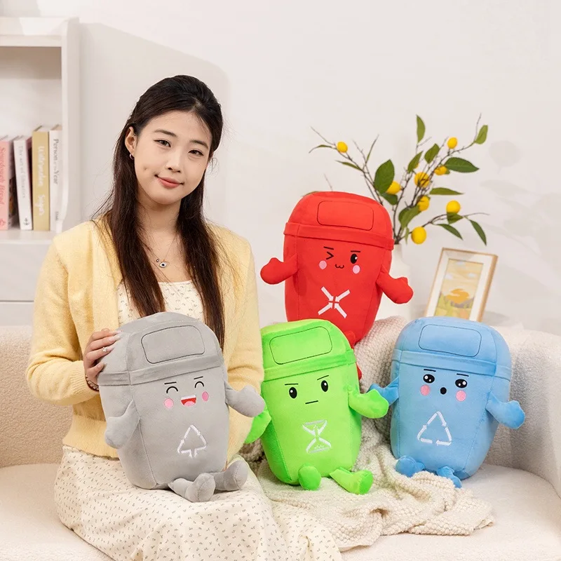 

Cartoon Garbage Sorting Dolls Plush Toys Fun Garbage Sorting Dolls and Girl Comfort Cushions Kawaii Toy