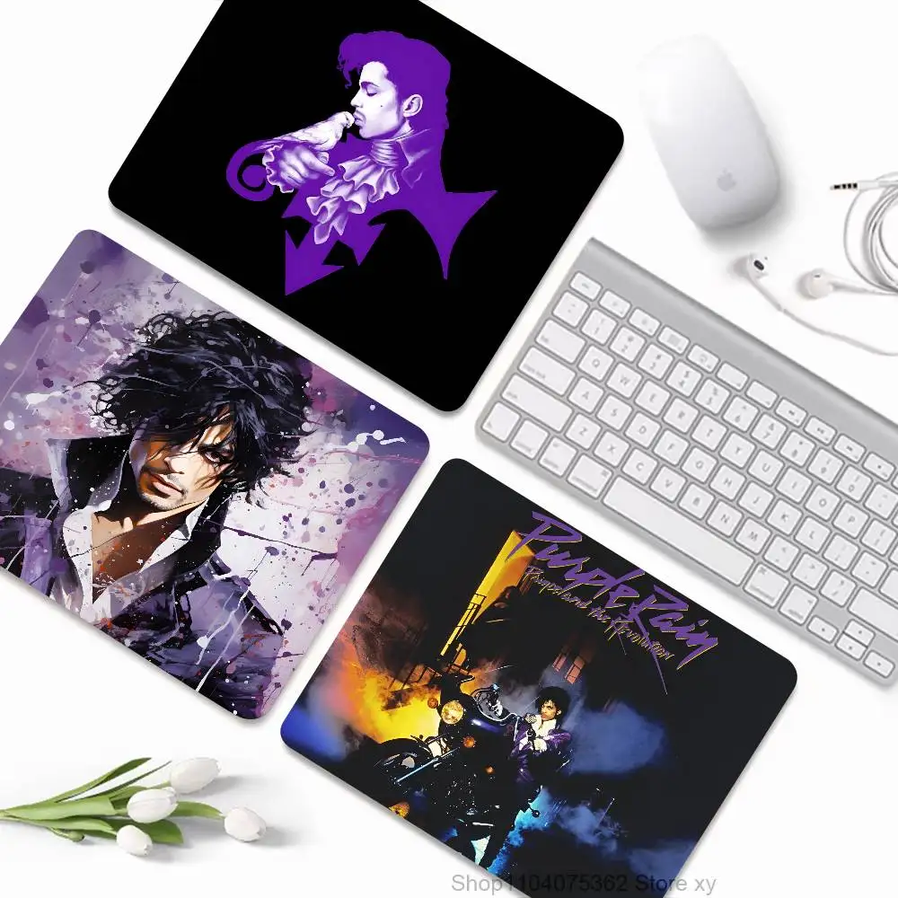P-PRINCE Purple Rain Vintage Anime Mousepad Small LockEdge Mouse Pad For Gamers Computer Desk Pad Rectangular Anti-slip Rubber