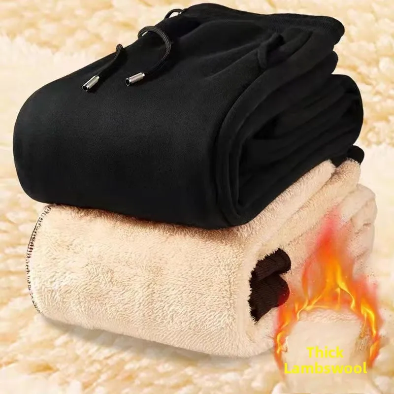 

Мужские спортивные длинные брюки из бархата ягненка на подкладке Thiened Harlan, зимние теплые повседневные брюки, молодежные модные свободные брюки Bla