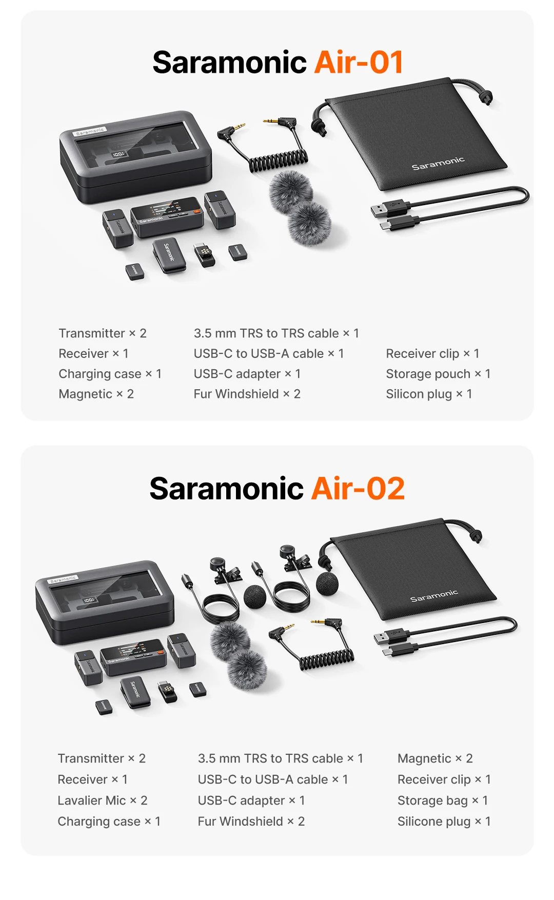 Saramonic Air Wireless Lavalier Mikrofon Geräuschunterdrückung Ansteckmikrofon für iPhone 15/16 Android Smartphone Kamera Vlog Youtube – Detail 19