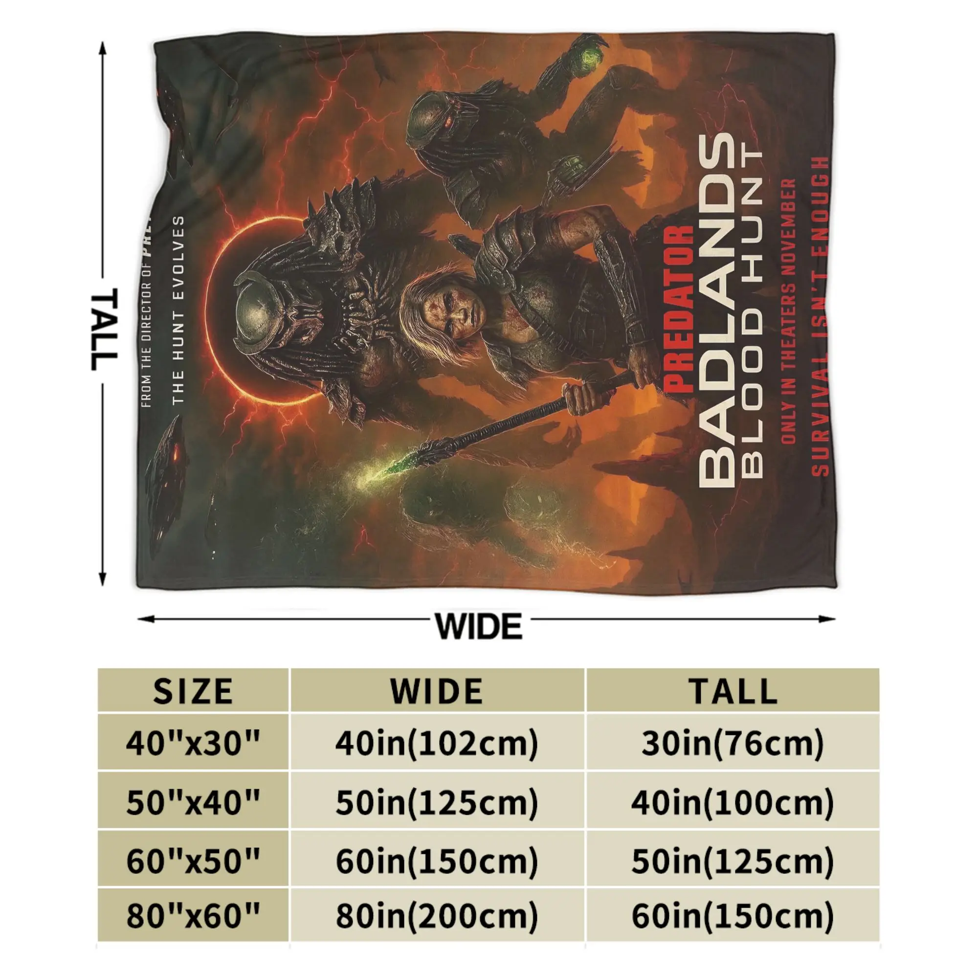 Predator Badlands 2025 Movies Blanket  Warm Fluffy Plush Bedding Throws For Couch Chair Bed Picnic Flannel Bedspread Bed Cover