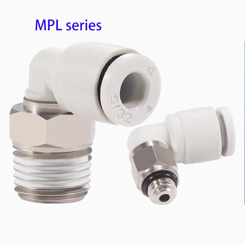 5 PCS Mini Bent MPL Tracheal Quick Plug MPL4-M5 Pneumatic Straight PL4 M4 6-M5 4-M6 3-M3 Quick Connector for Tracheal Plug Hose