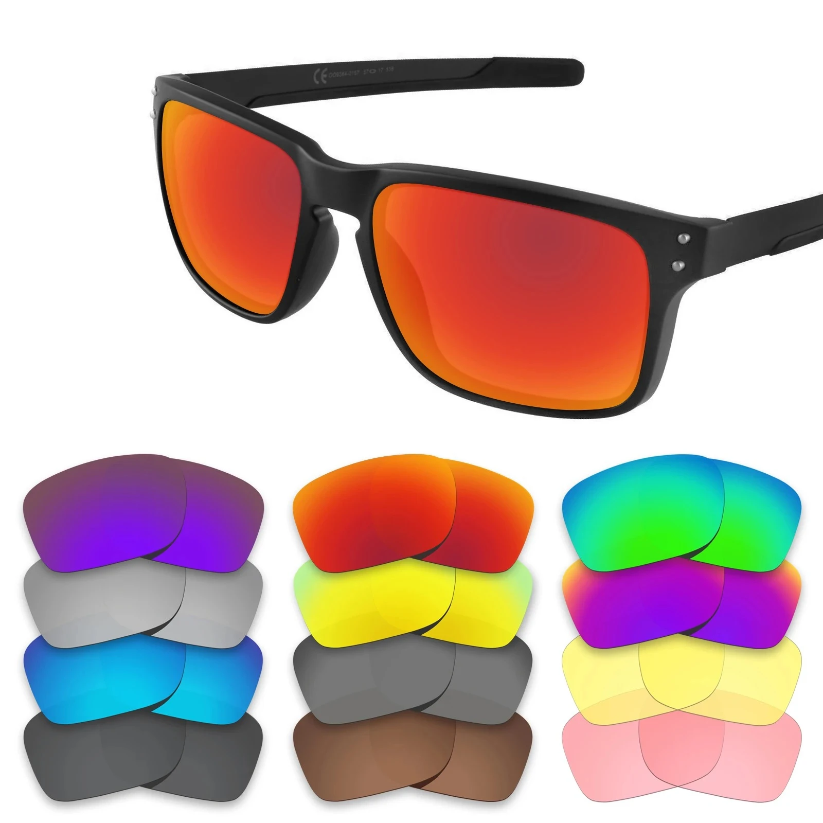 

Сменные поляризационные линзы Hokklo для солнцезащитных очков Oakley Holbrook Mix Asian Fit (AF) OO9385 Holbrook, разноцветные варианты