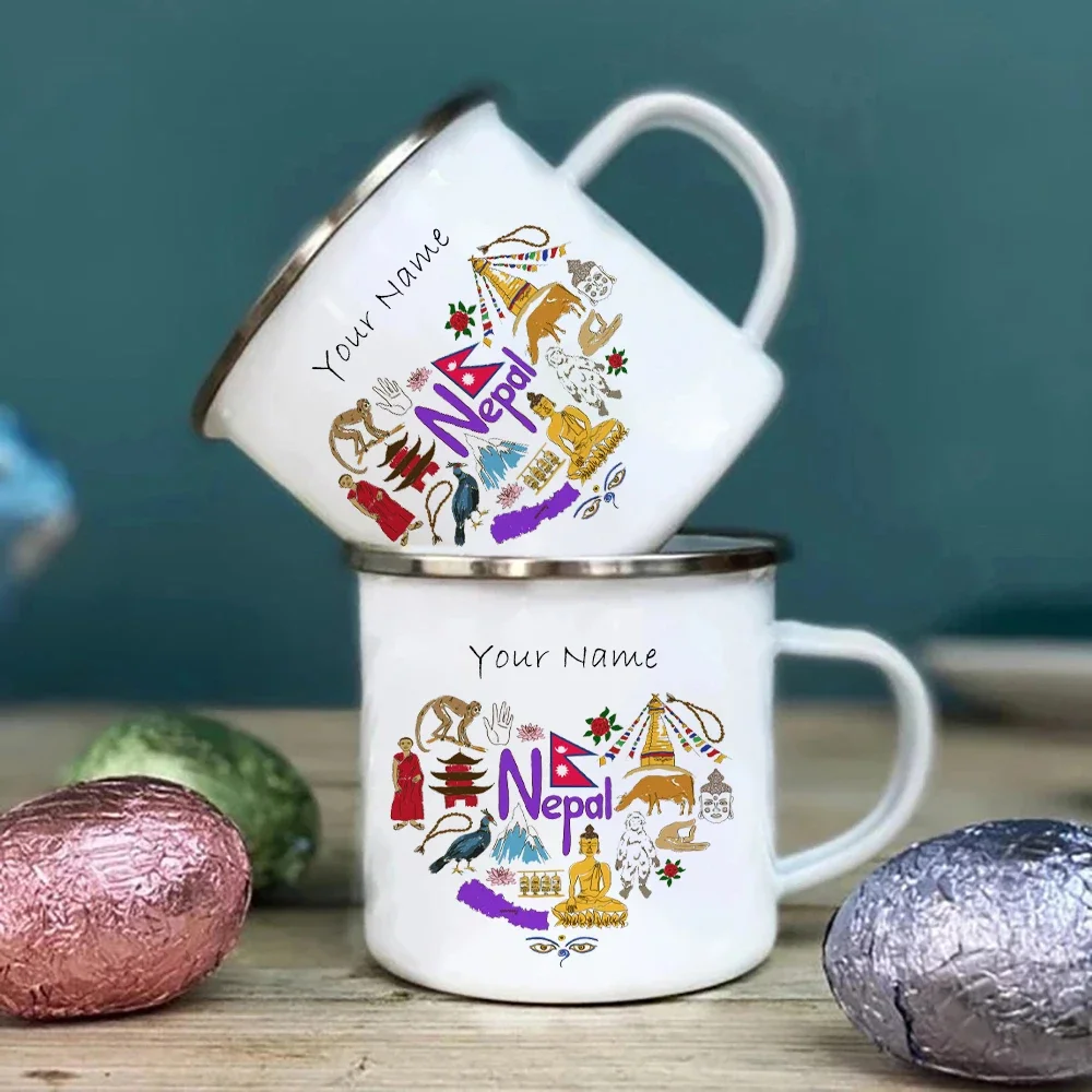 Tazza smaltata personalizzata per caffè, tazza riutilizzabile per caffè cartone animato creativo, tazze originali, regalo personalizzato, Cupshe