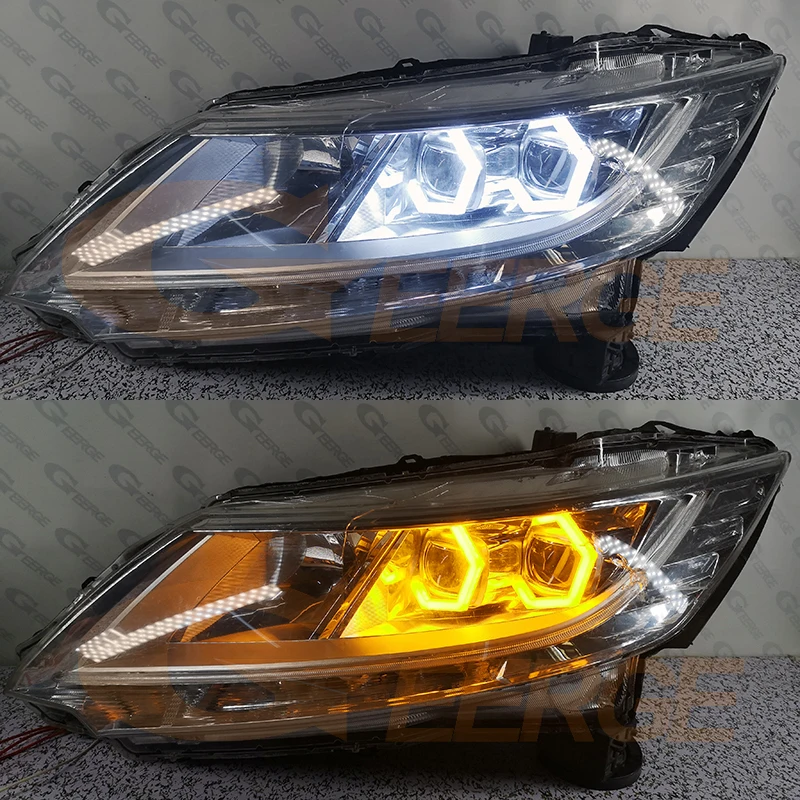 For Honda Odyssey RC RC1 RC2 RC4 Ultra Bright A/W Switchback Turn Signal Cotton Hexagon Hex LED Angel Eyes Halo Rings Lights