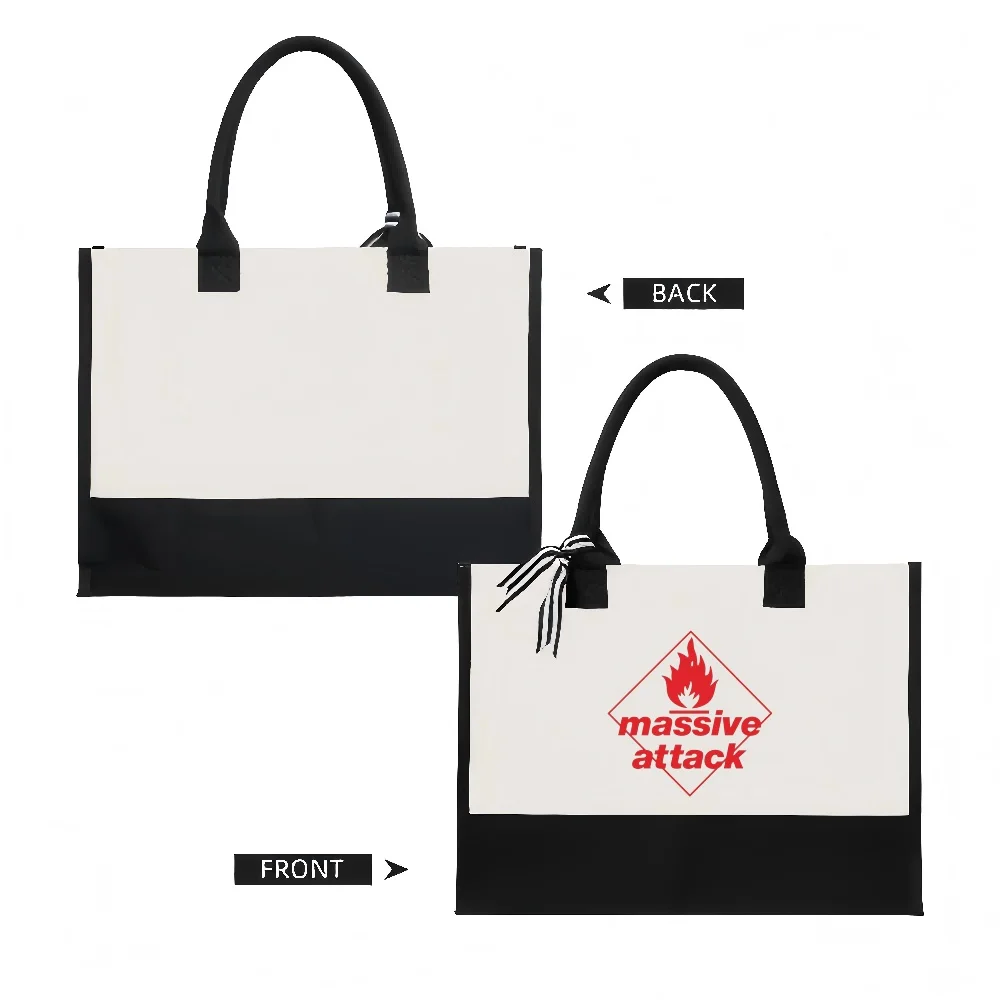 Mive Attack Logo 2026 وصول جديد موضة عملية واسعة قابلة لإعادة الاستخدام حمل حقيبة نمط طباعة 2 لهجة الثقيلة كتف كبير