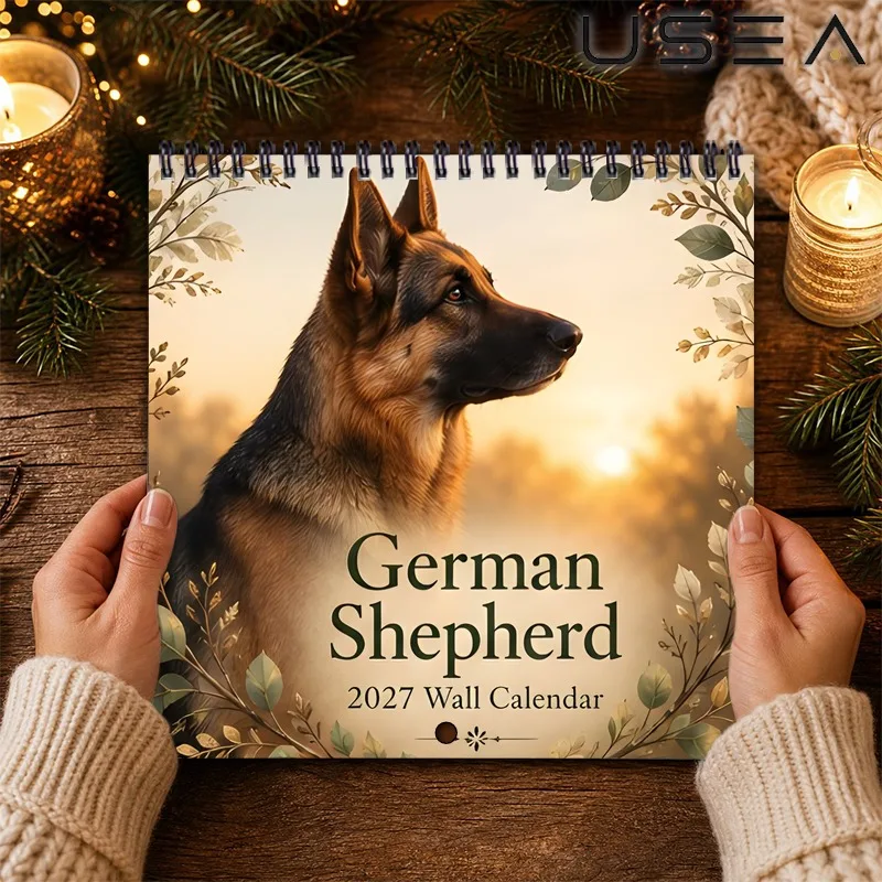 2027 German Shepherd Wall Calendar, Monthly Planner Month Organizer with Habit Tracker,  Christmas & New Year Gift
