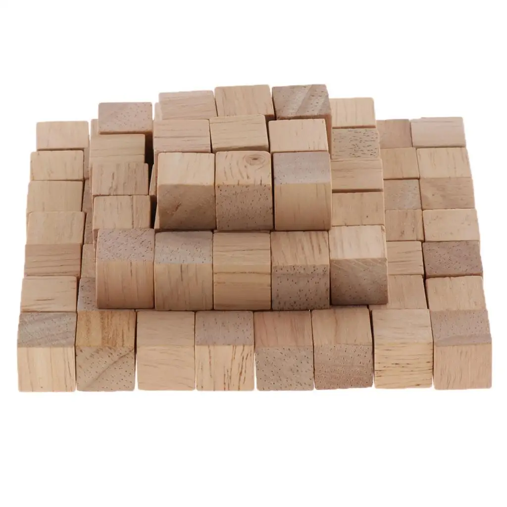 00PCS NATÜRLICHE HOLZ-BAUCHTBLOCKS BRICKS CUBES SET KIEFERZEUG