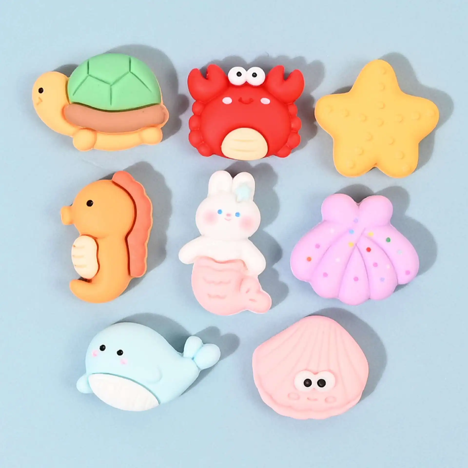 16Pcs Kawaii Resin Animal Macaroon Miniature Flatback Cabochon Art Supply DIY Earring Craft Decoration Homemade Gift Phone Deco