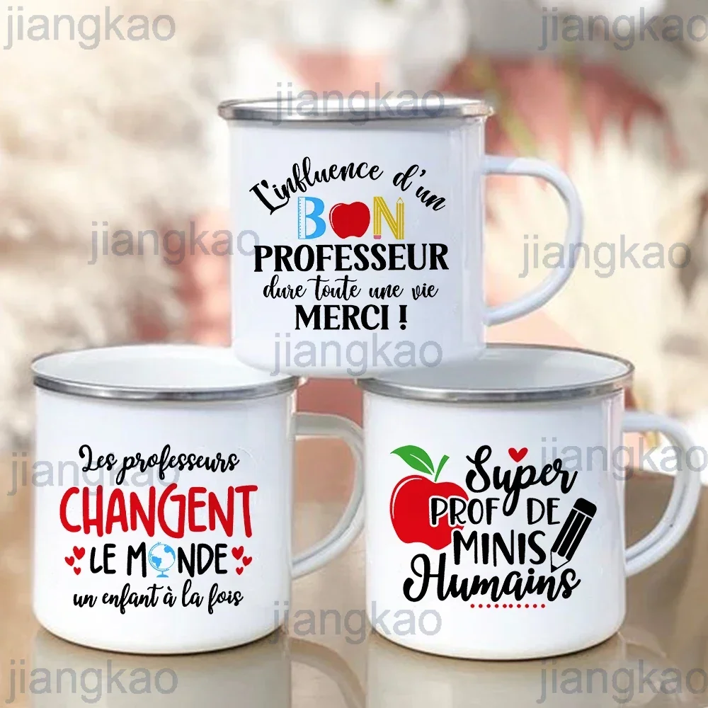 The Influence of Teachers Will Last for A Lifetime Print Mug Coffee Cups Enamel Handle Cup Graduation Thanks Gift for Professeur