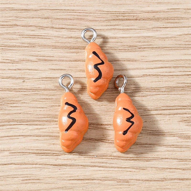 10 Stück niedliche Lebensmittel-Anhänger aus Harz, Frühstücks-Brot-Anhänger für die Schmuckherstellung, Halsketten, Ohrringe, Armbänder, DIY-Bastelzubehör – Detail 10