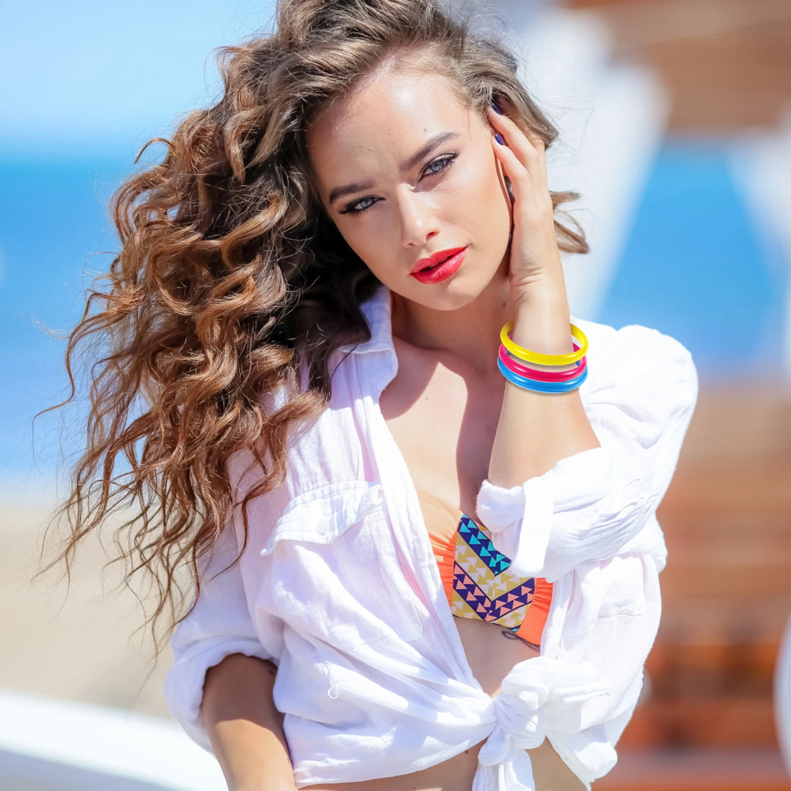 12 braccialetti di plastica diametro 75 mm colorati moda bambini braccialetti da donna accessori per gioielli set di braccialetti di plastica