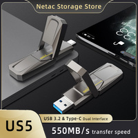 Netac 550MB/s USB 3.2 pendrive 128gb 256gb Memoria U-disk 512gb 1TB usb Flash Pen Drive Type-C Dual Interface Original Chips US5