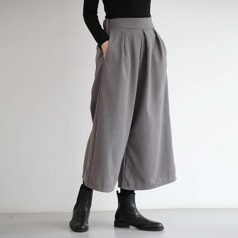 Wide Leg Pants Long Womens Spring Modal BF Oversize College Students Pleats Light Milky Kawaii Aesthetics Banding Tender Commute